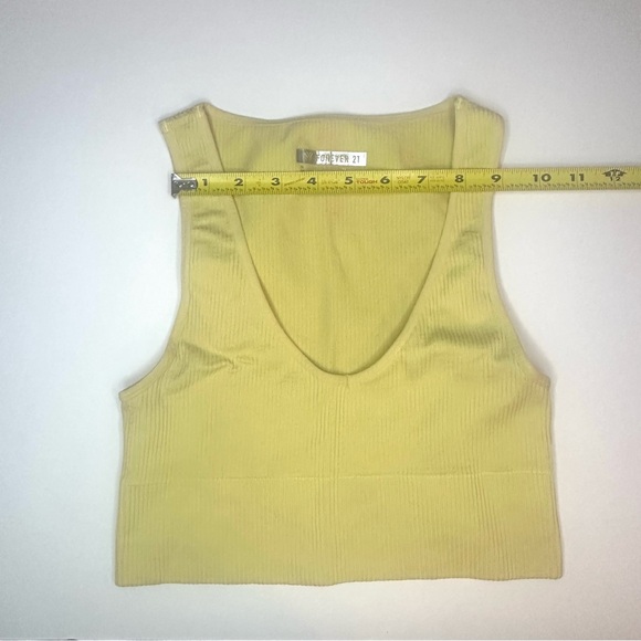 Forever 21 Light Yellow Ribbed Crop Tank Top Size Small - Picture 11 of 13